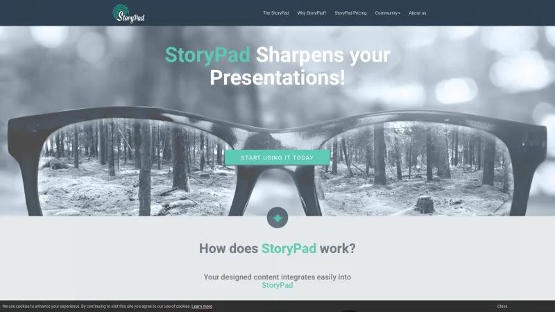 Homepage of StoryPad