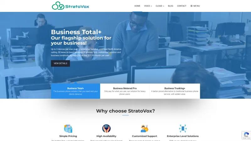 Homepage of StratoVox