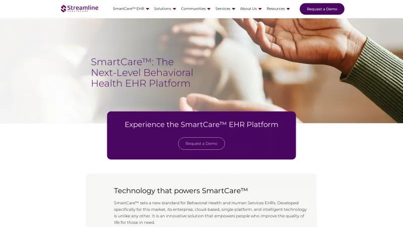 Homepage of SmartCare EHR