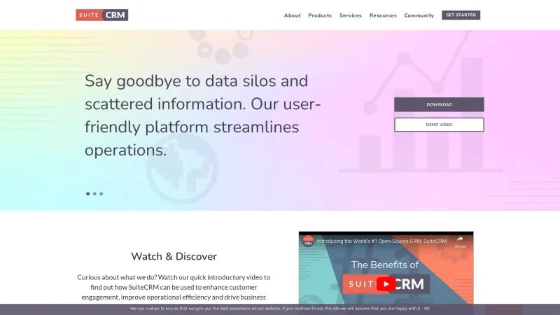 Homepage of SuiteCRM