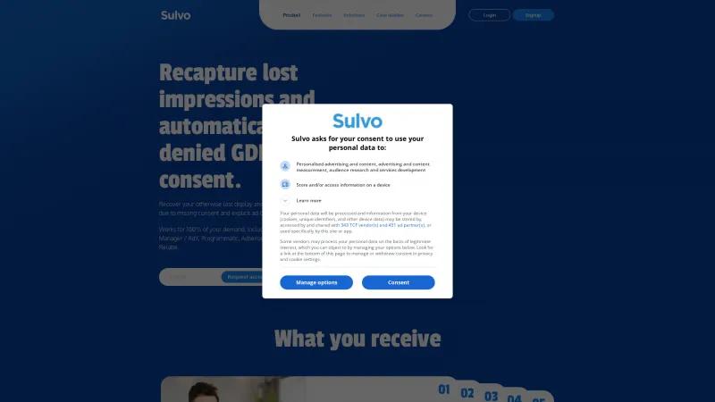 Homepage of Sulvo