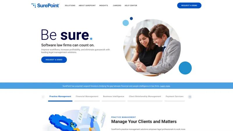 Homepage of SurePoint