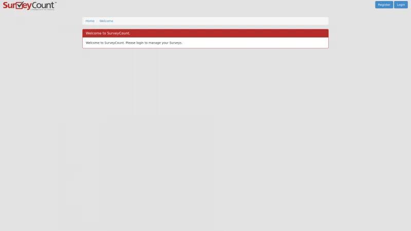 Homepage of SurveyCount