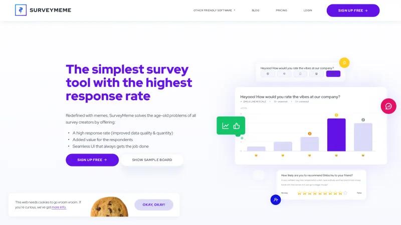 Homepage of SurveyMeme