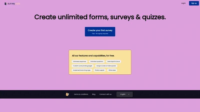 Homepage of SurveyNuts