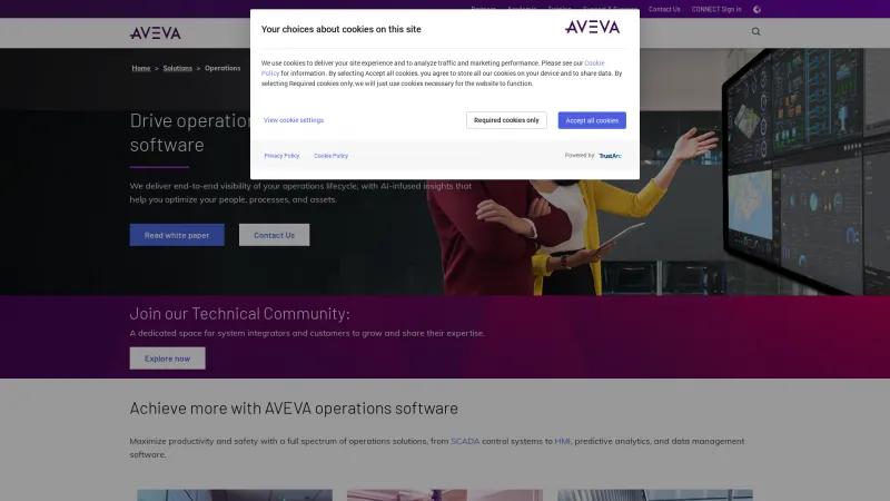 Homepage of AVEVA MES