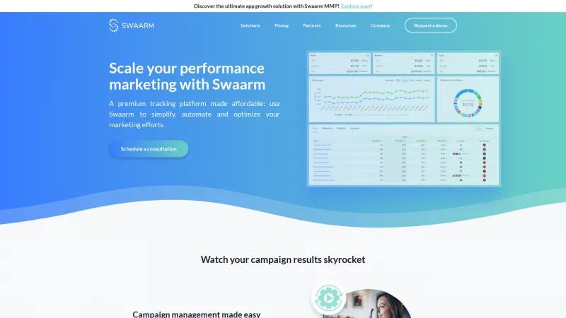 Homepage of Swaarm