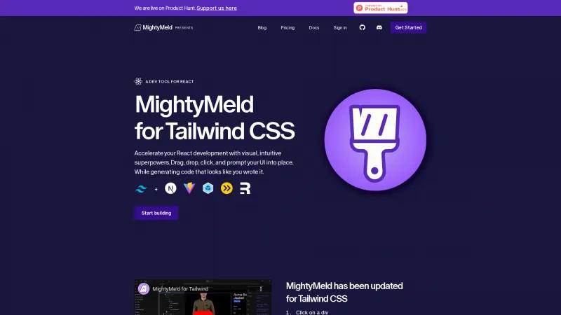 Homepage of MightyMeld