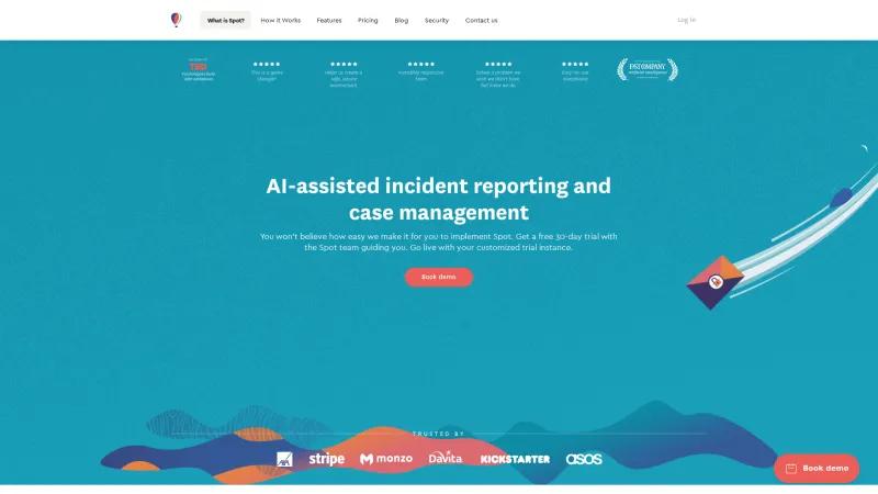 Homepage of Spot