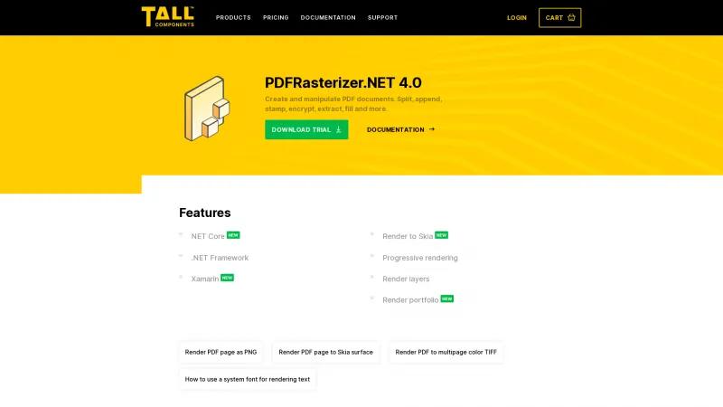 Homepage of PDFRasterizer.NET 4.0