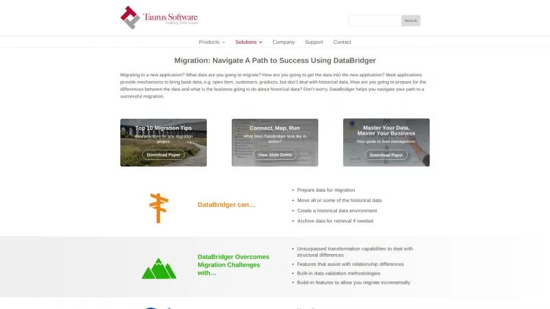 Homepage of DataBridger