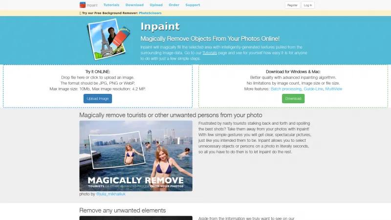 Homepage of Inpaint