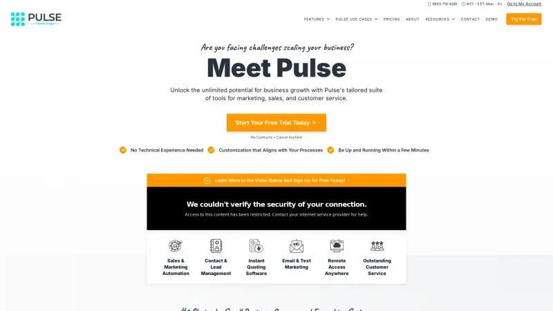 Homepage of Pulse Technology