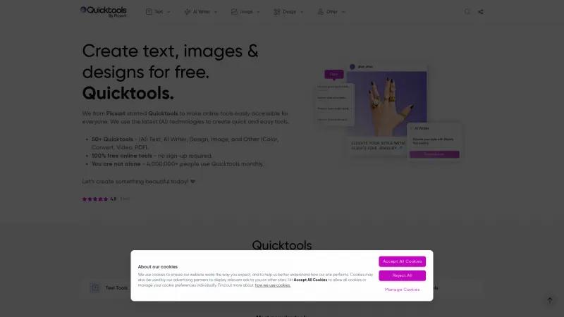 Homepage of Quicktools