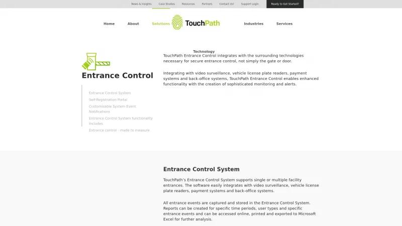 Homepage of Entrance Control