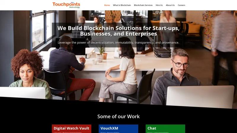 Homepage of Touchpoints