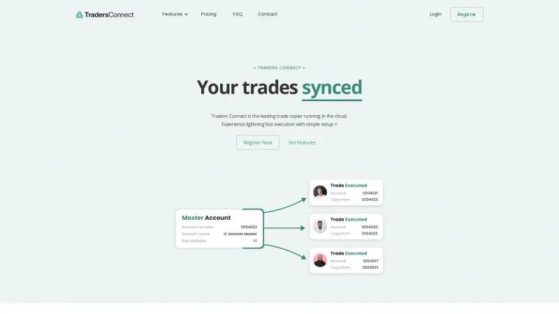 Homepage of Traders Connect