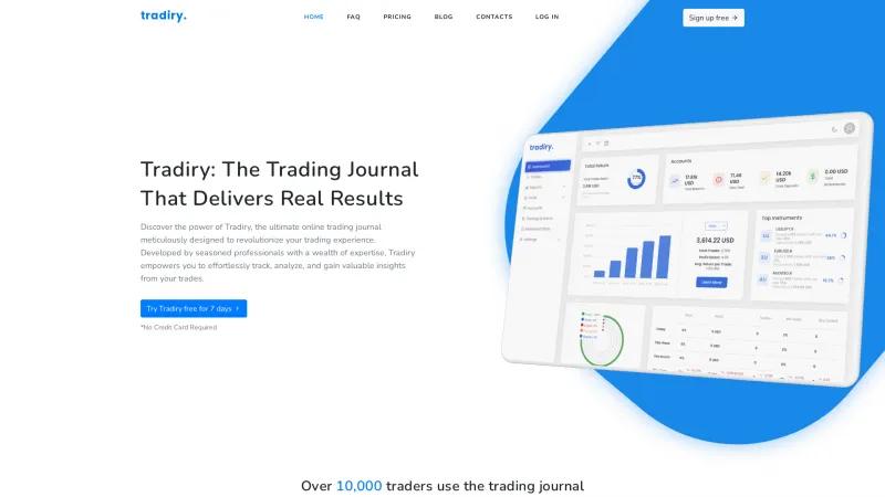 Homepage of Tradiry