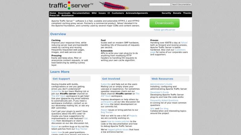 Homepage of Apache Traffic Server