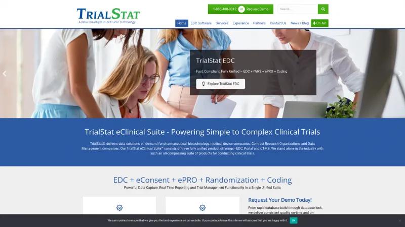 Homepage of TrialStat