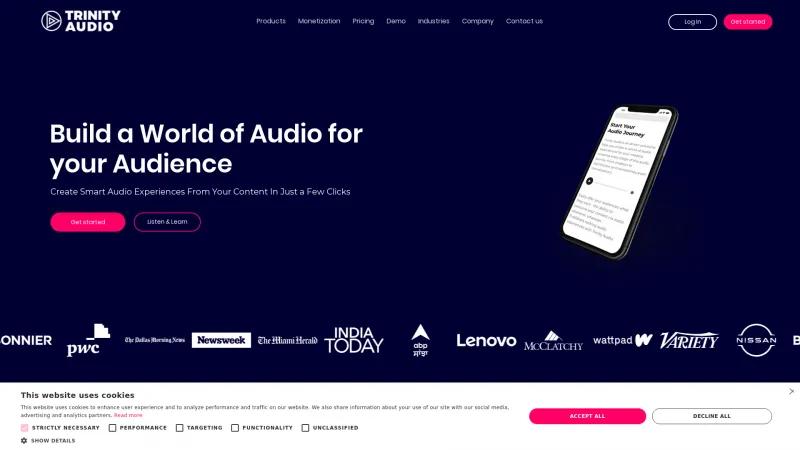 Homepage of Trinity Audio