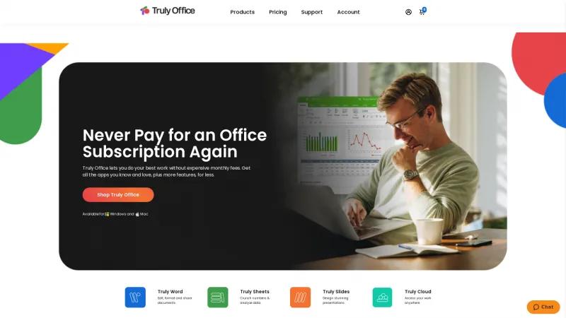 Homepage of Truly Office