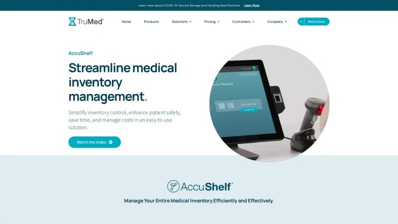 Homepage of AccuShelf