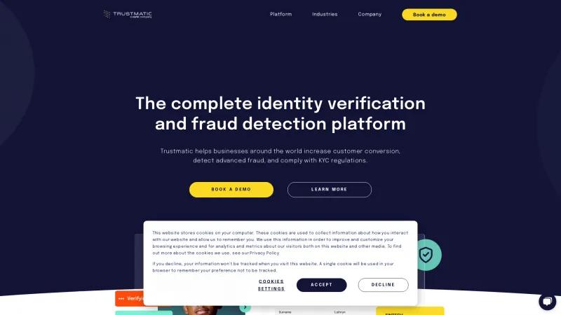 Homepage of Trustmatic