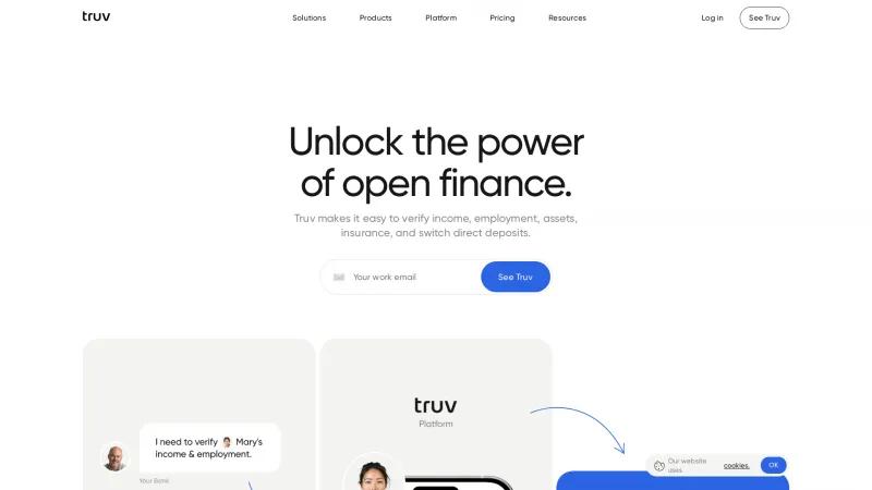 Homepage of Truv