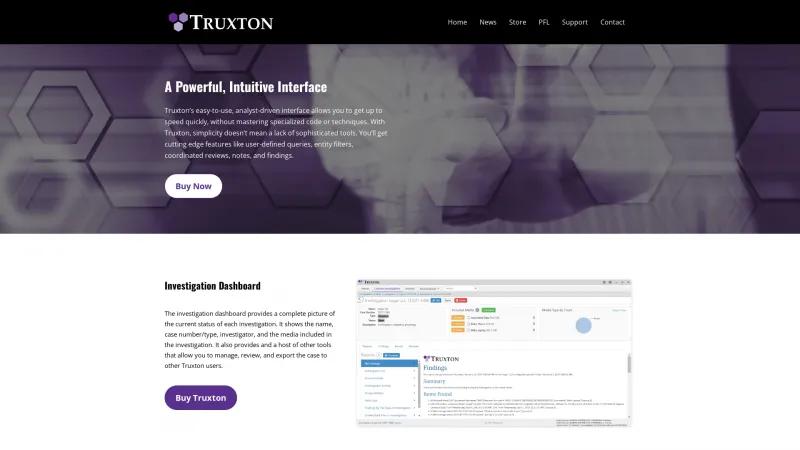 Homepage of Truxton