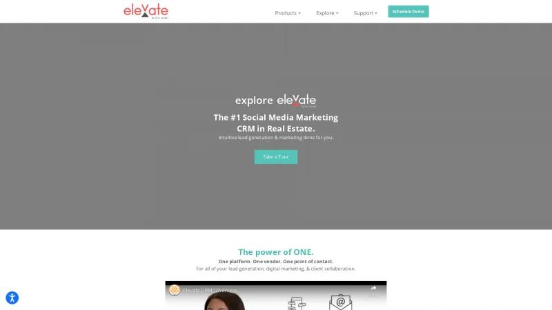 Homepage of Elevate