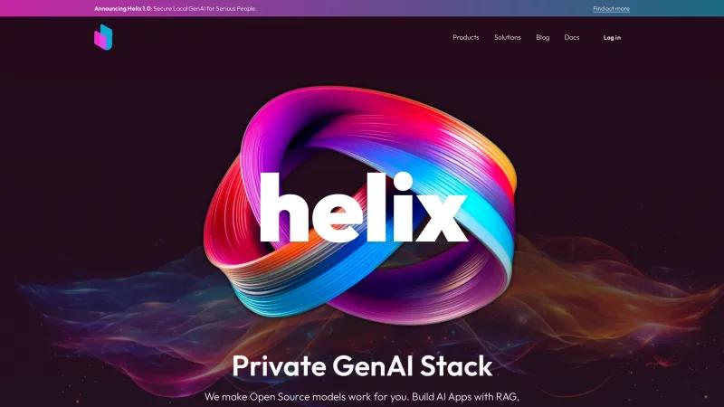 Homepage of Helix AI