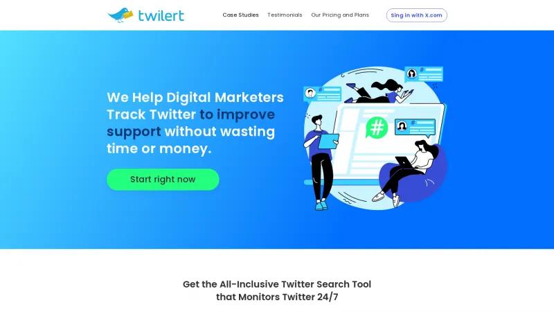 Homepage of Twilert