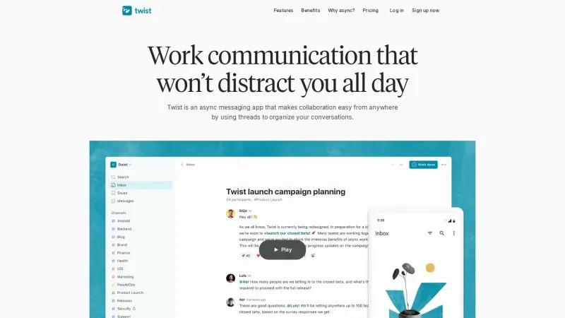 Homepage of Twist