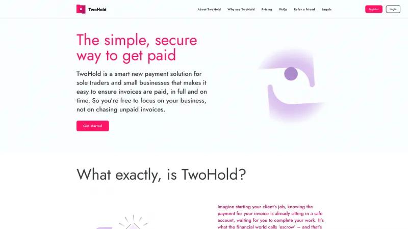 Homepage of TwoHold