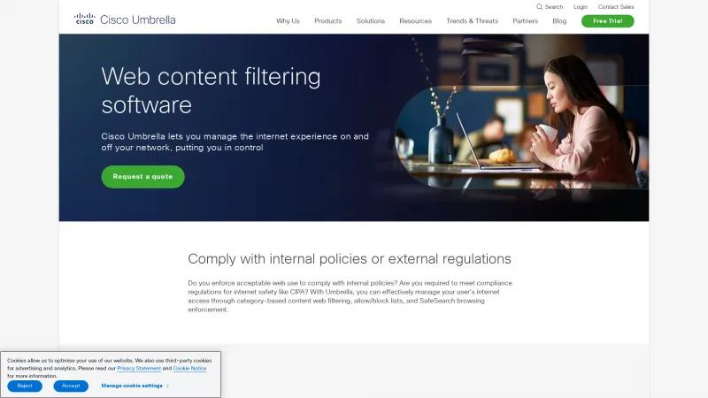 Homepage of Cisco Umbrella