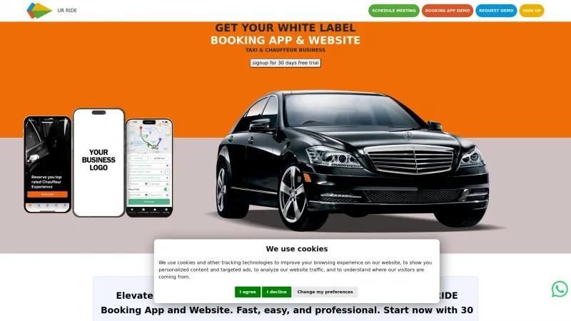 Homepage of UR Ride