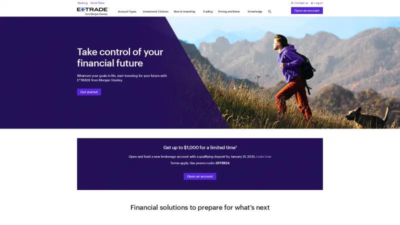 Homepage of E*TRADE