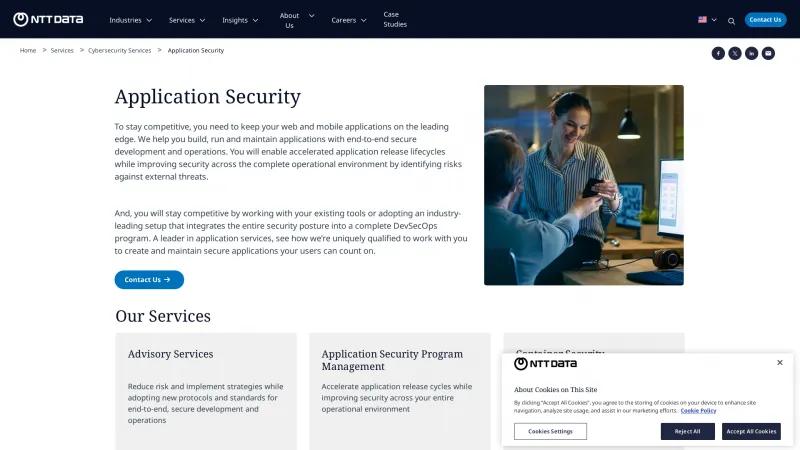 Homepage of NTT Application Security