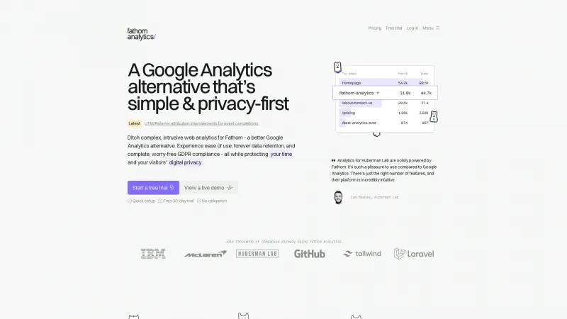 Homepage of Fathom Analytics