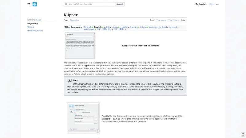 Homepage of Klipper