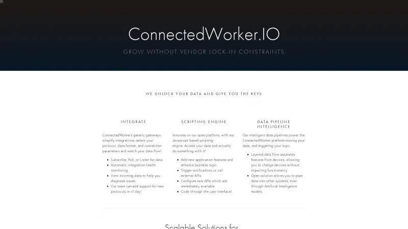 Homepage of ConnectedWorker.io