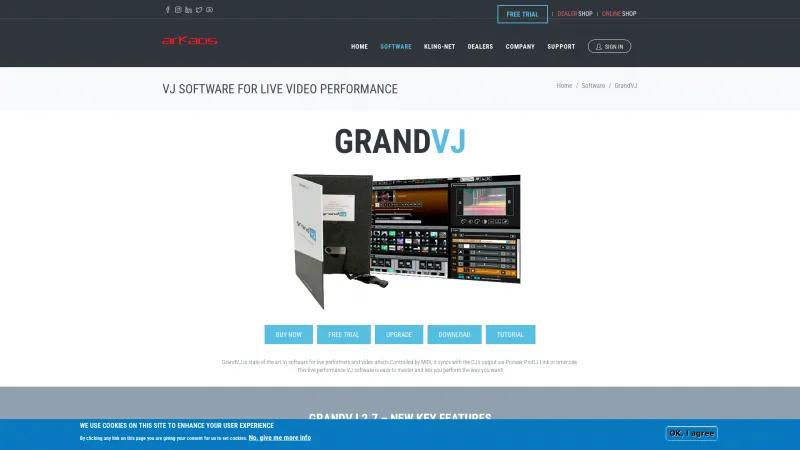 Homepage of ArKaos GrandVJ