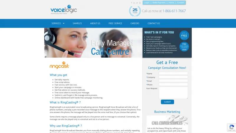 Homepage of RingCasting