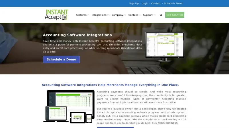 Homepage of Instant Accept