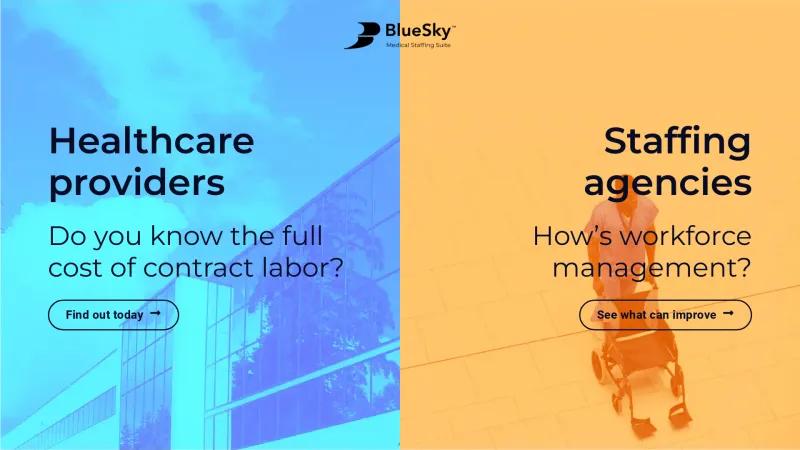 Homepage of BlueSky Medical Staffing Software