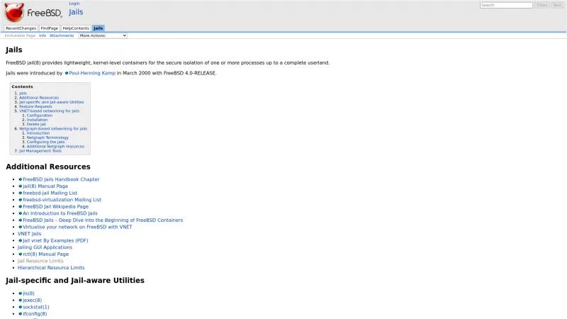 Homepage of FreeBSD Jails