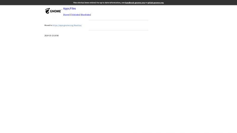 Homepage of GNOME Files