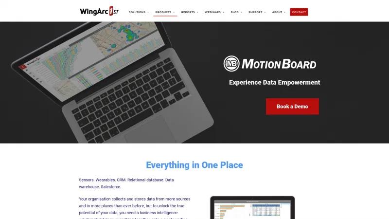 Homepage of MotionBoard