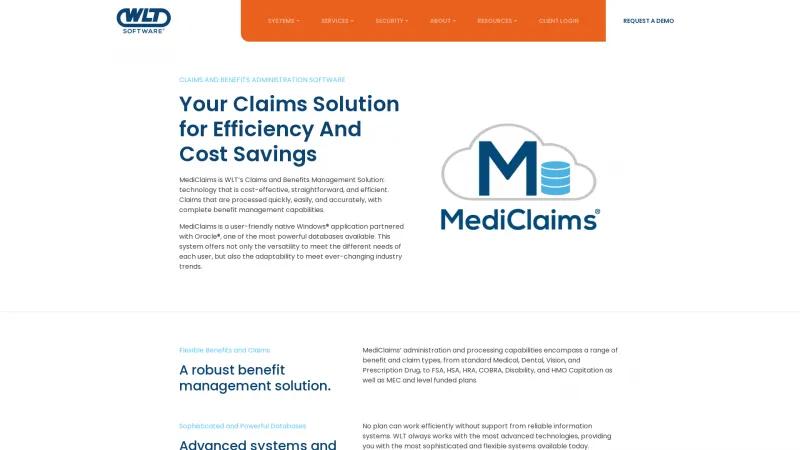 Homepage of MediClaims